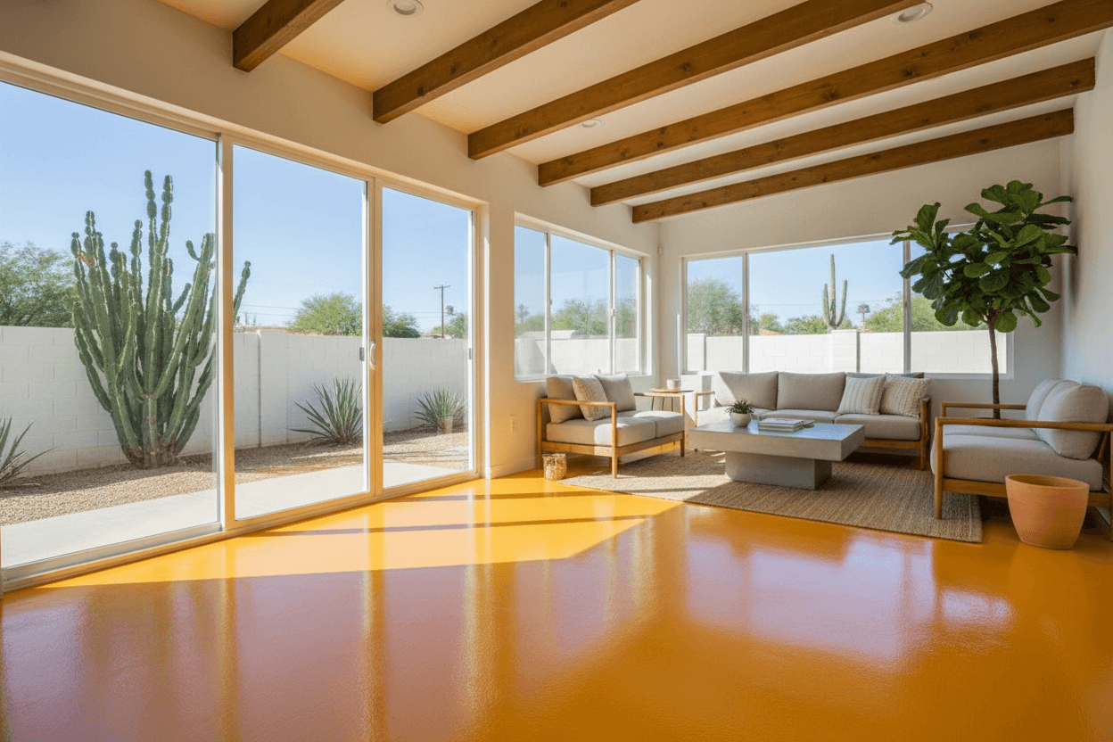 A finished epoxy flooring installation project